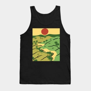 Red sun on the mountain Tank Top